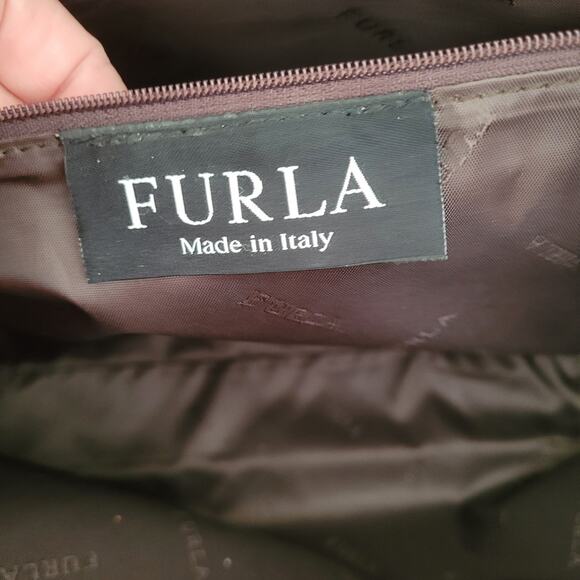 Furla Red Large Tote Purse Bag Handbag Geniue Leather Italian Fair - Picture 8 of 14